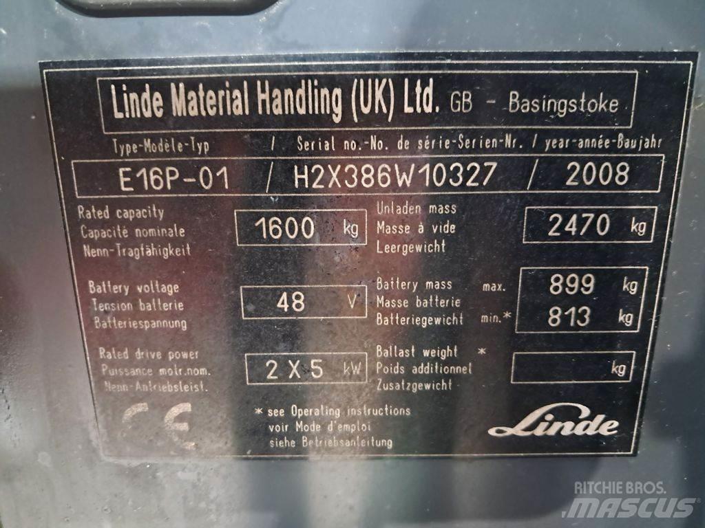 Linde E16P-01 Elektrikli forkliftler