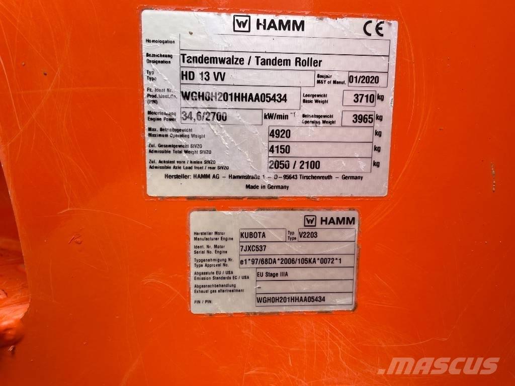 Hamm HD 13 VV Çift tamburlu silindirler