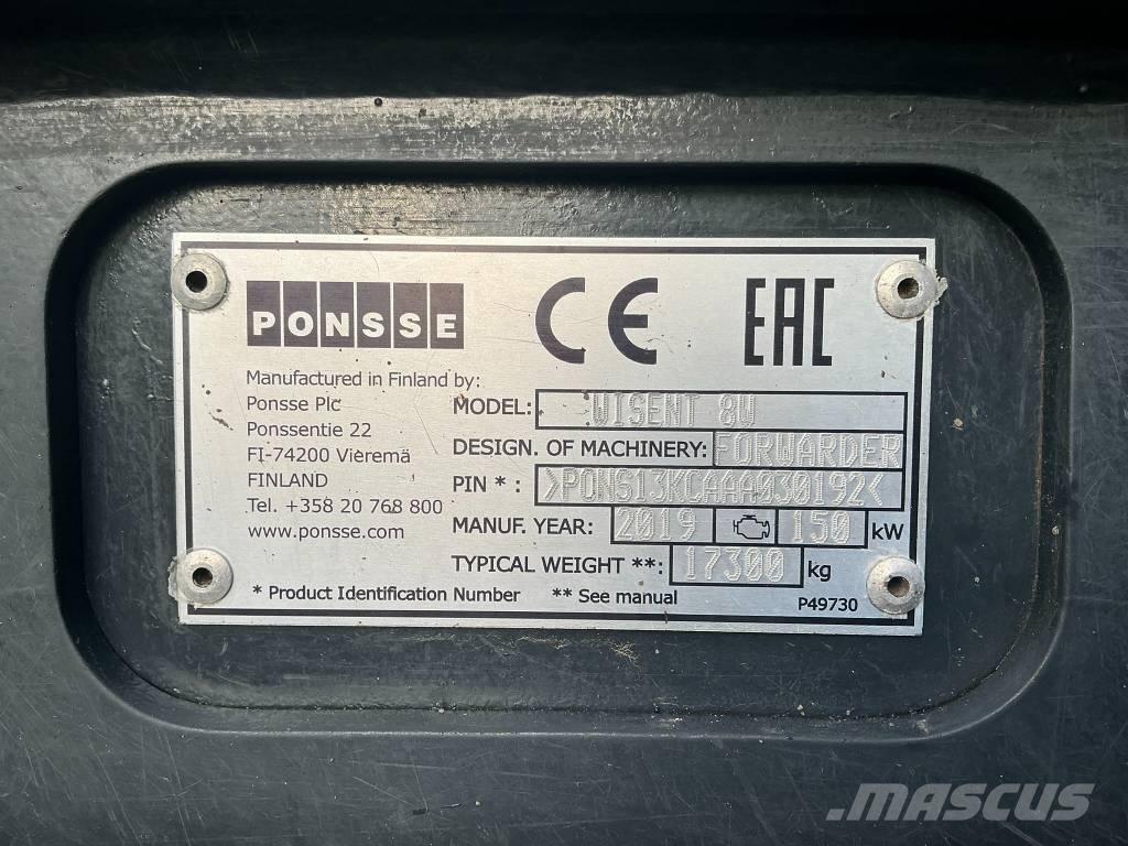 Ponsse Wisent 8W Tomruk yükleyici traktörler