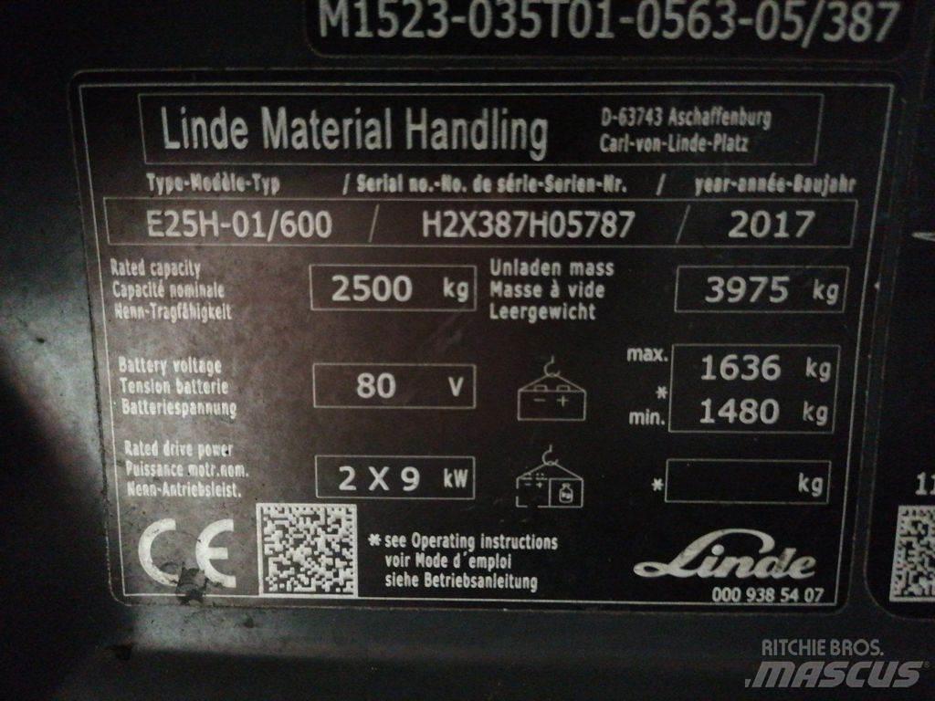 Linde E25H-01/600 Elektrikli forkliftler