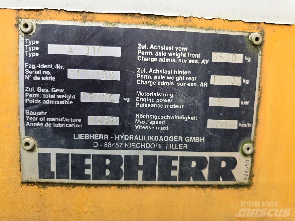 Liebherr A 316 Lastik tekerli ekskavatörler