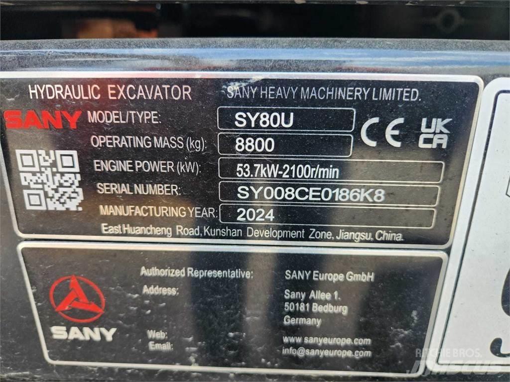 Sany SY80U Midi ekskavatörler 7 - 12 t