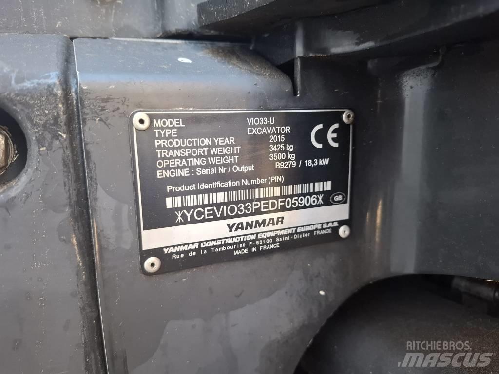 Yanmar Vio 33 U Mini ekskavatörler, 7 tona dek