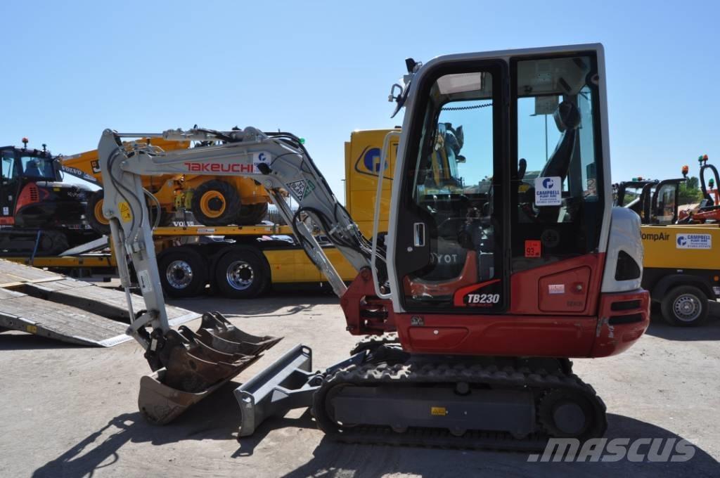 Takeuchi TB 230 Mini ekskavatörler, 7 tona dek
