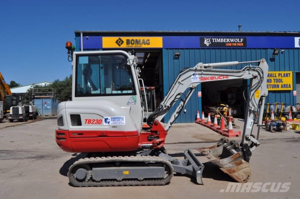 Takeuchi TB 230 Mini ekskavatörler, 7 tona dek