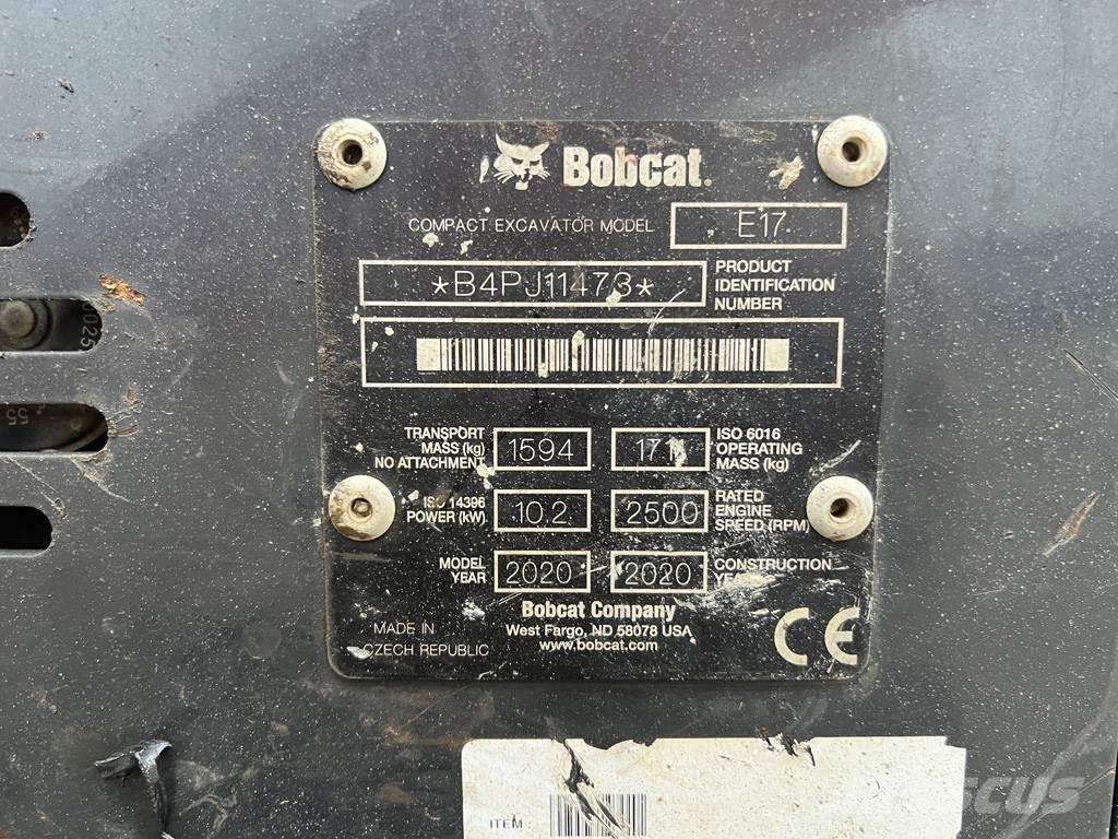 Bobcat E17 Mini ekskavatörler, 7 tona dek