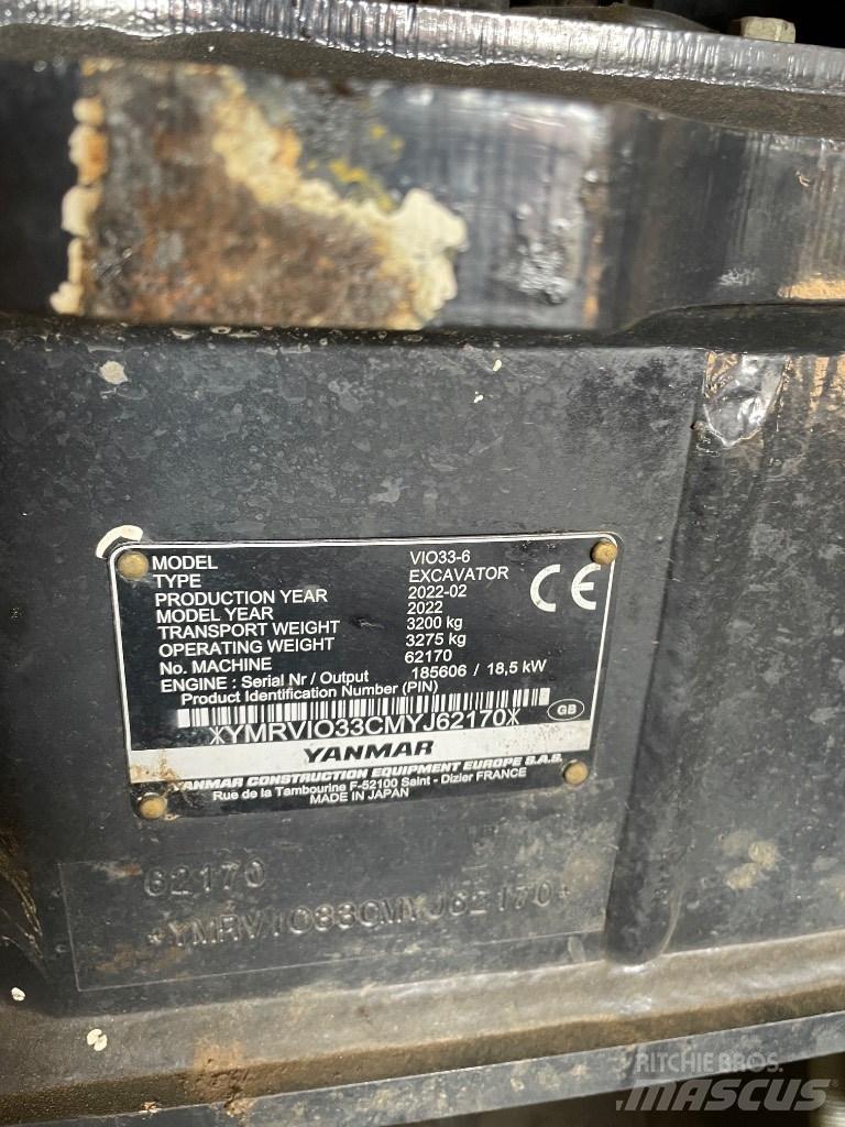 Yanmar Vio 33 Mini ekskavatörler, 7 tona dek