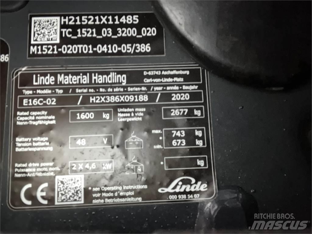 Linde E16C Elektrikli forkliftler