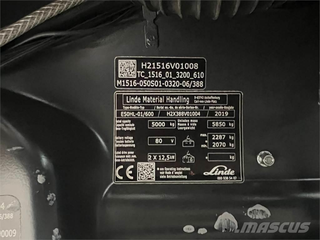 Linde E 50HL-01 Elektrikli forkliftler