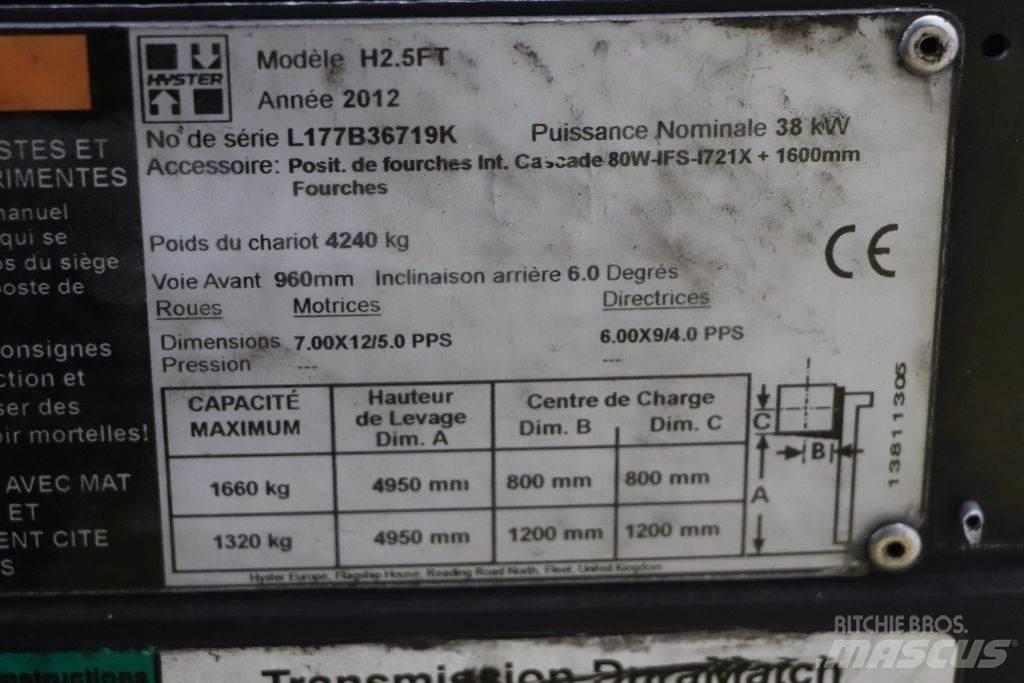 Hyster H2.5FT LPG'li forkliftler