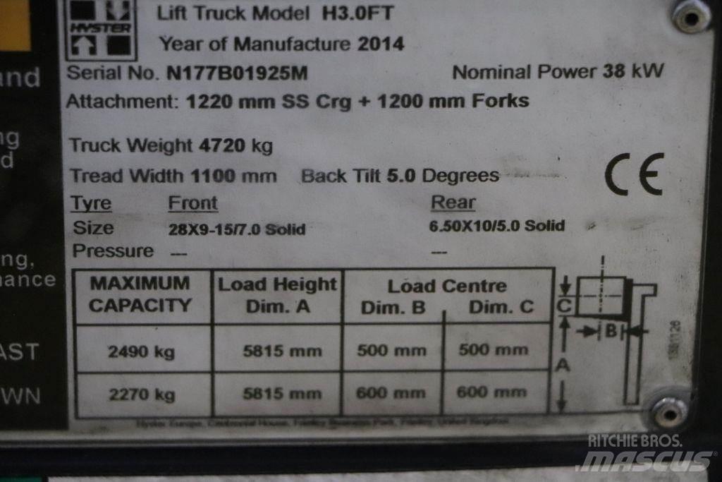 Hyster H3.0FT LPG'li forkliftler