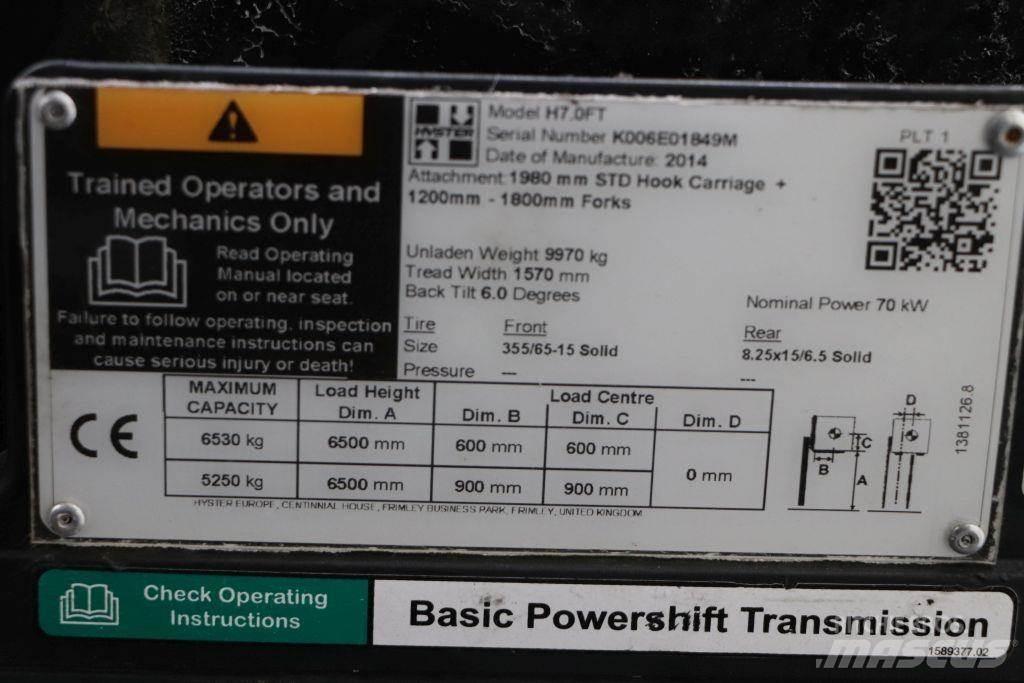 Hyster H7.0FT Dizel forkliftler