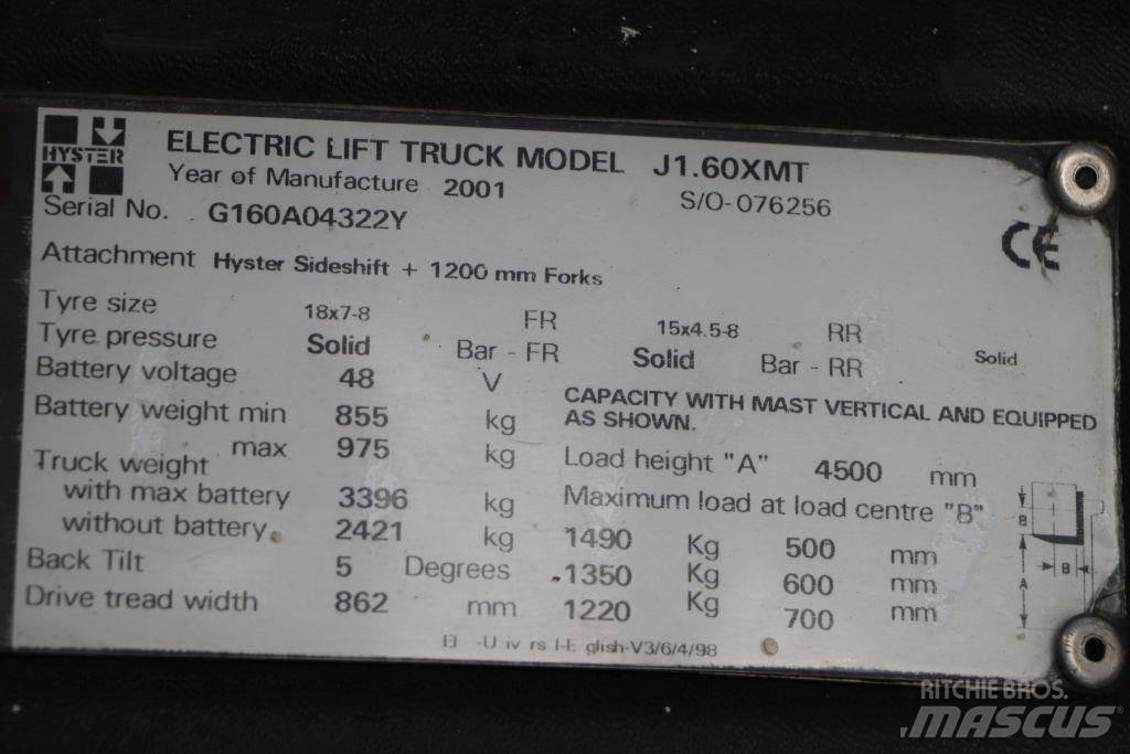 Hyster J1.60XMT Elektrikli forkliftler