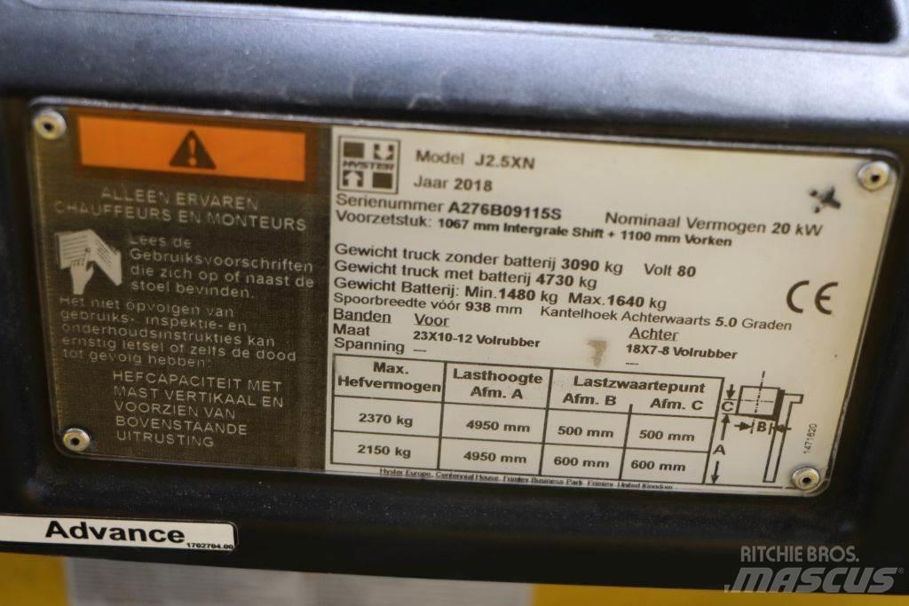 Hyster J2.5XN Elektrikli forkliftler