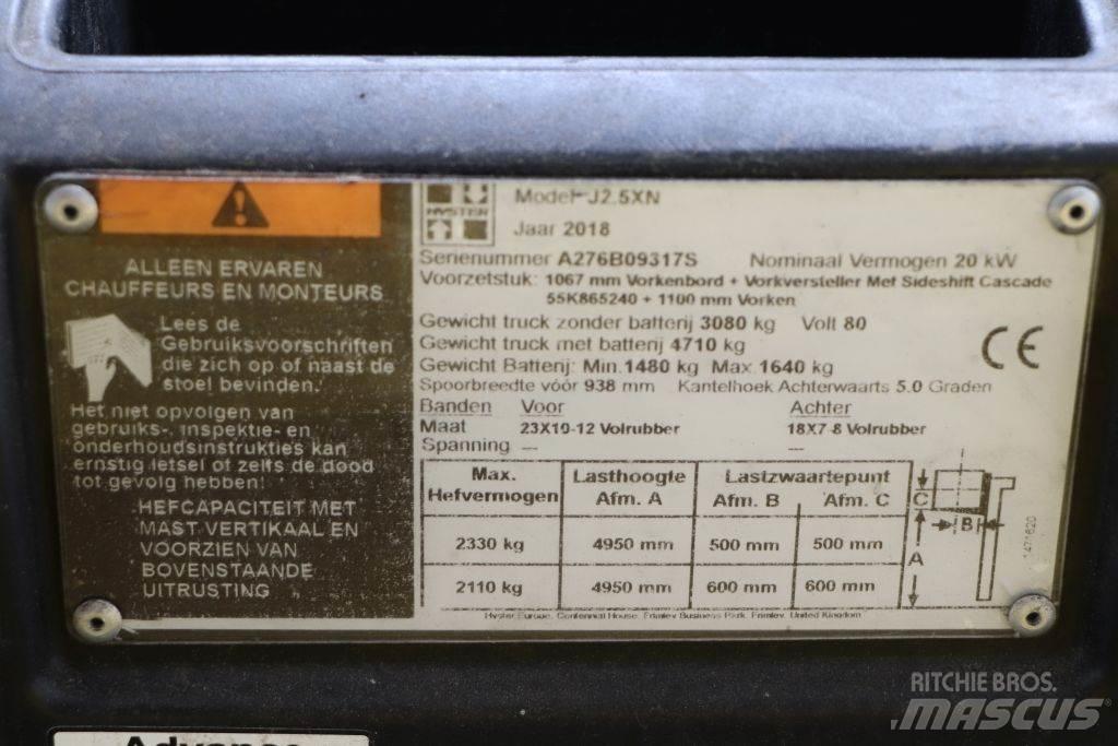 Hyster J2.5XN Elektrikli forkliftler