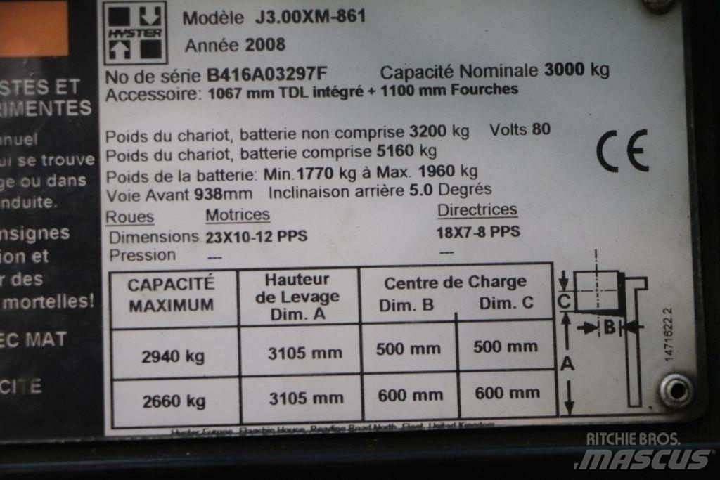 Hyster J3.00XM Elektrikli forkliftler