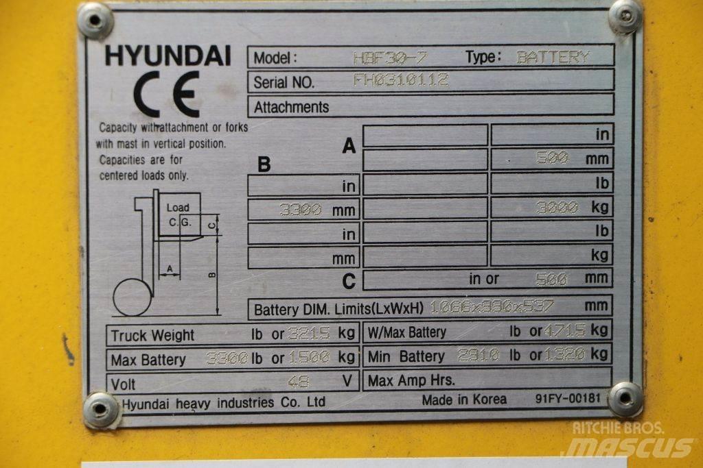 Hyundai HBF30-7 Elektrikli forkliftler