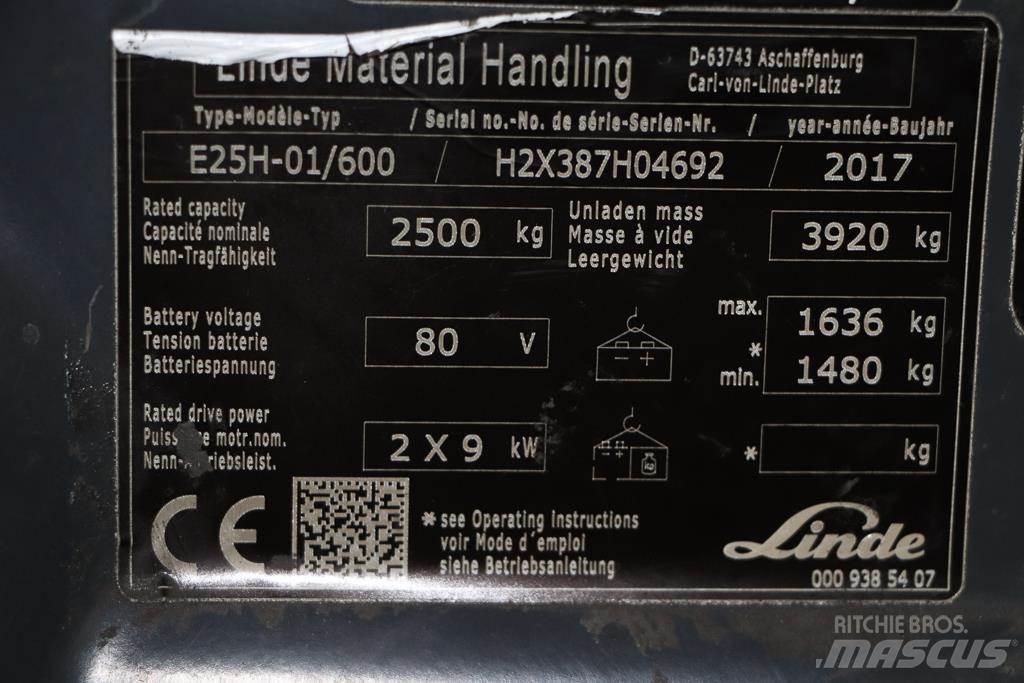 Linde E25H-01/600 Elektrikli forkliftler