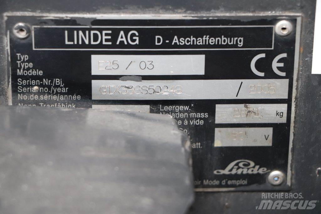 Linde E25S/03 Elektrikli forkliftler