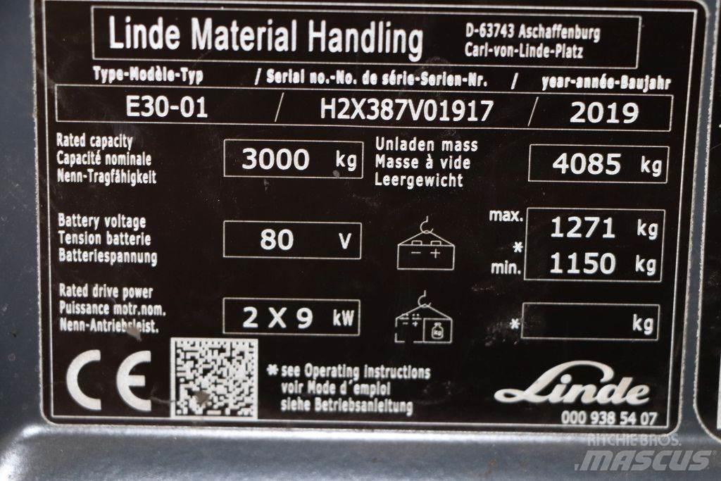 Linde E30-01 Elektrikli forkliftler