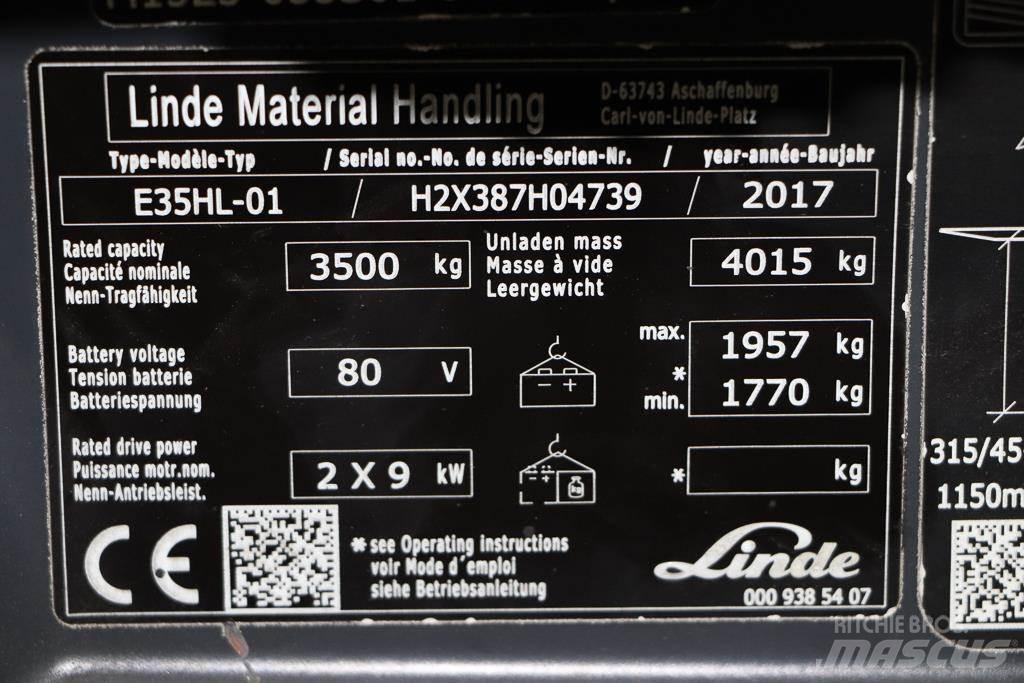 Linde E35HL-01 Elektrikli forkliftler