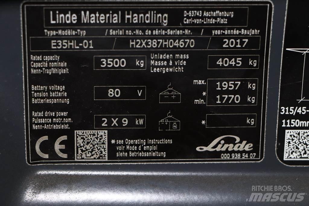 Linde E35HL-01 Elektrikli forkliftler
