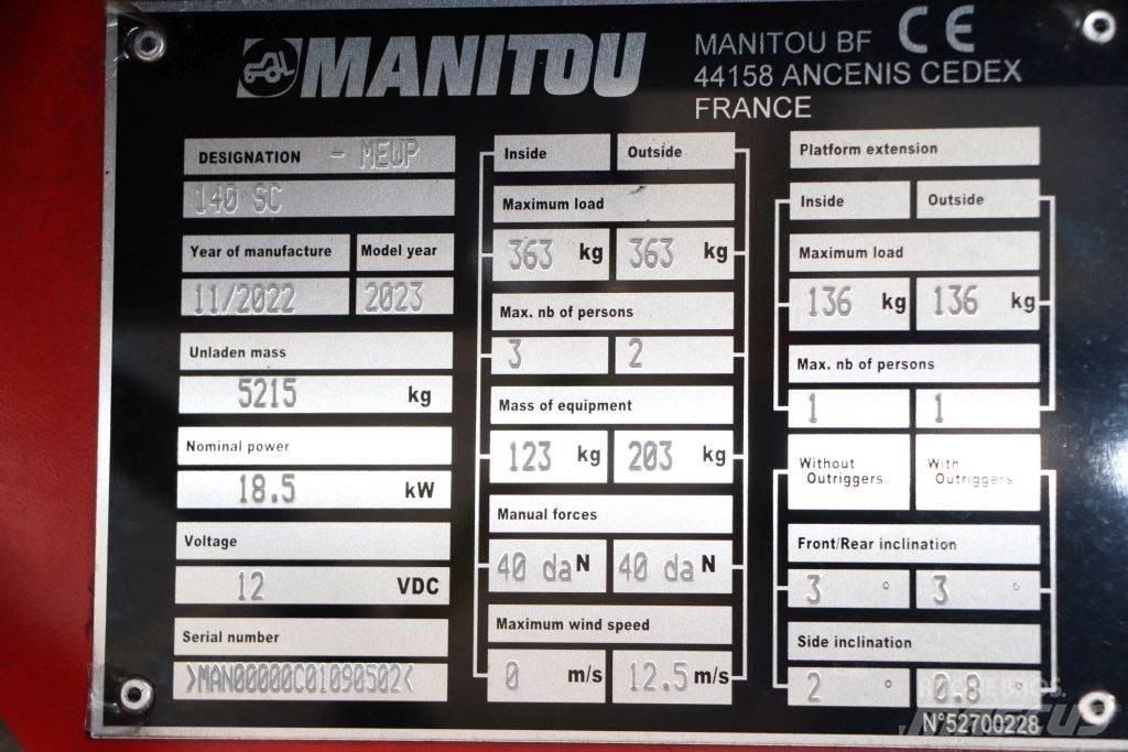 Manitou 140 SC Makasli platformlar