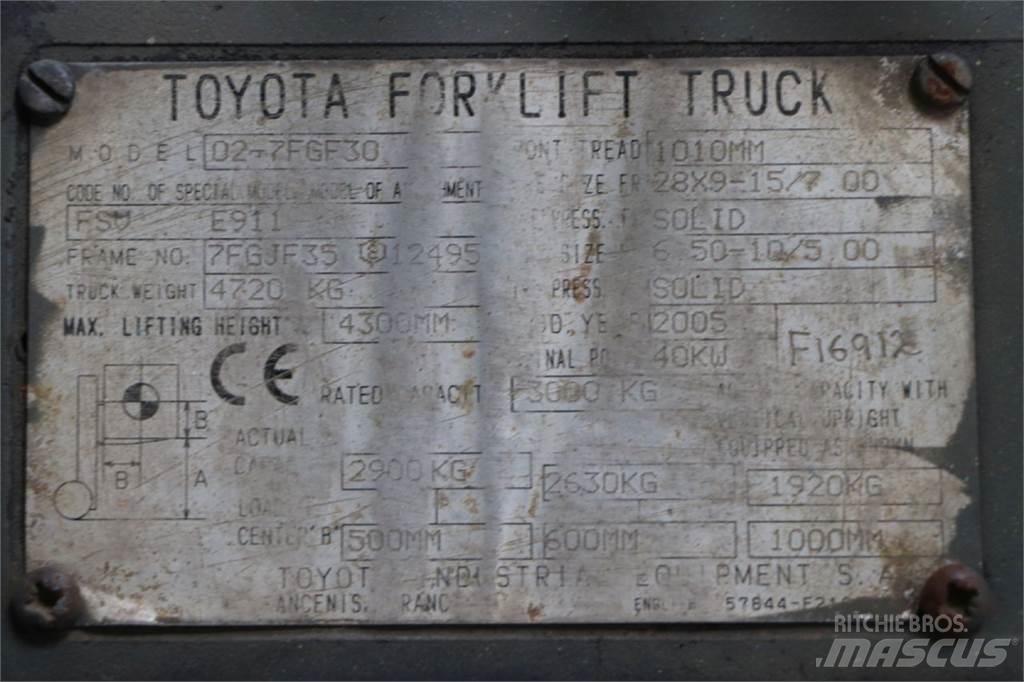 Toyota 02-7FGF30 LPG'li forkliftler