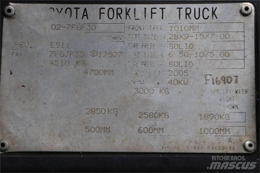 Toyota 02-7FGF30 LPG'li forkliftler