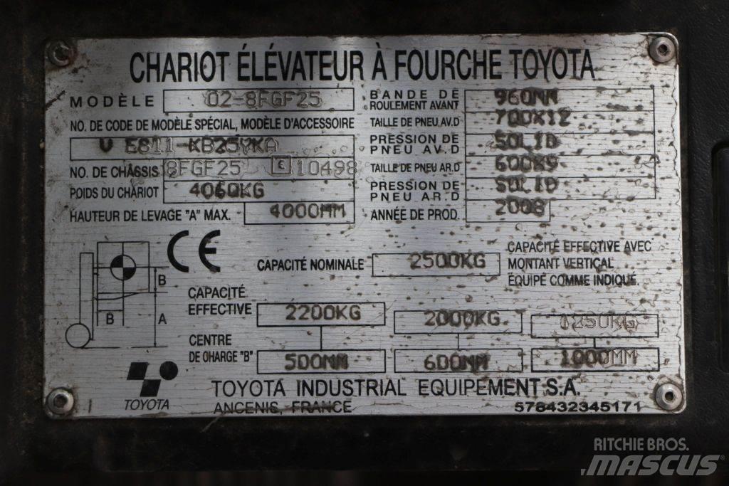 Toyota 02-8FGF25 LPG'li forkliftler