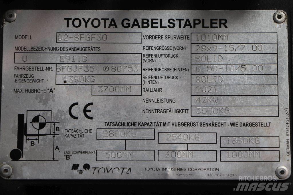 Toyota 02-8FGF30 LPG'li forkliftler