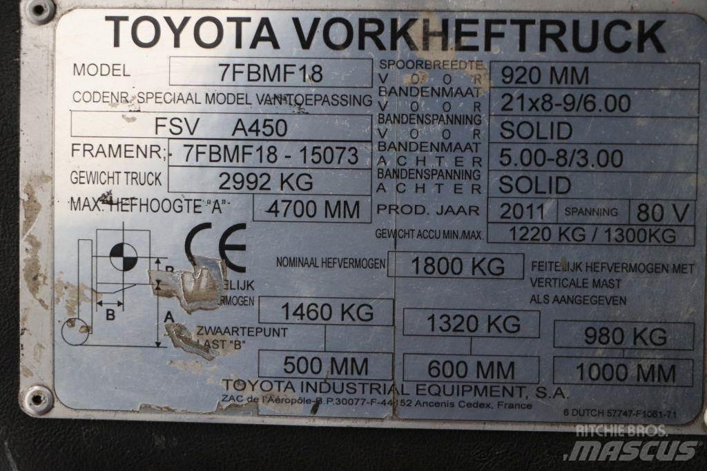 Toyota 7FBMF18 Elektrikli forkliftler