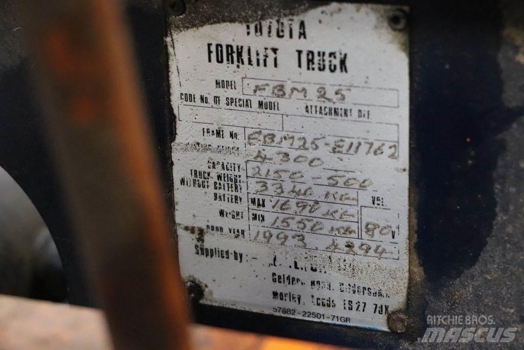 Toyota FBM25 Elektrikli forkliftler