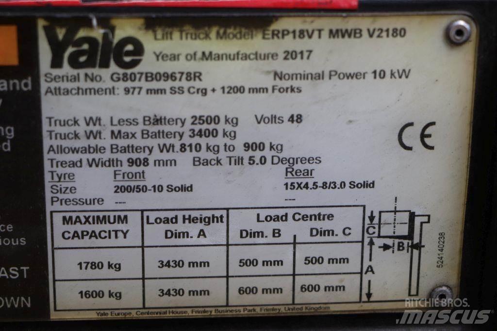 Yale ERP18VT Elektrikli forkliftler