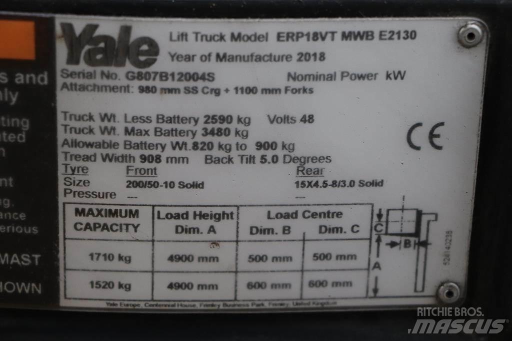 Yale ERP18VT Elektrikli forkliftler