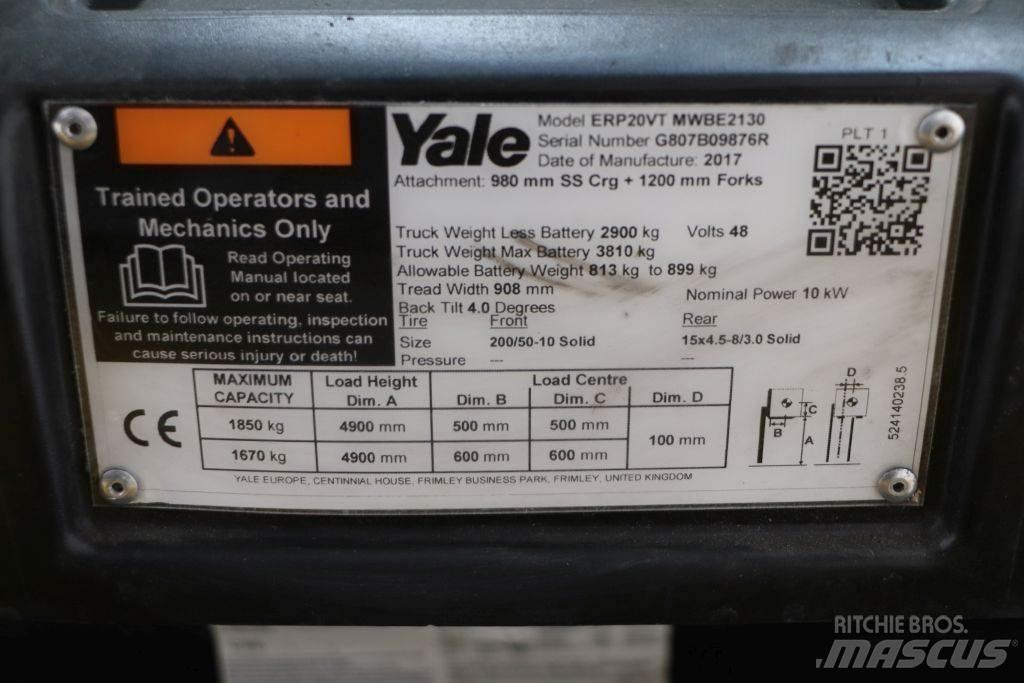 Yale ERP20VT Elektrikli forkliftler