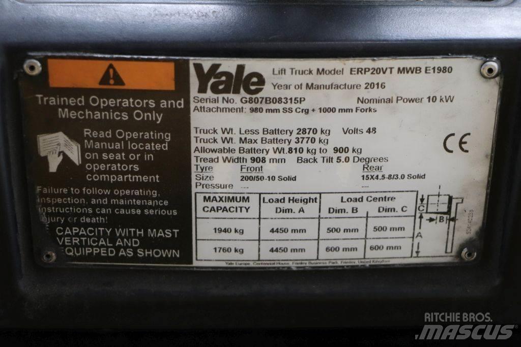 Yale ERP20VT Elektrikli forkliftler