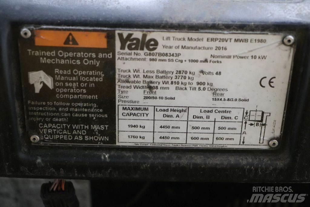 Yale ERP20VT Elektrikli forkliftler