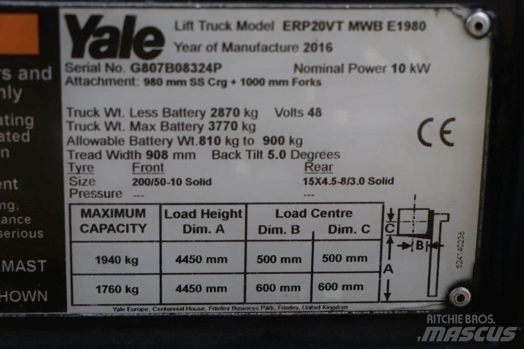 Yale ERP20VT Elektrikli forkliftler