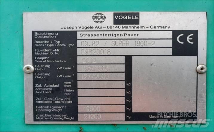 Vögele SUPER1800-2 Asfalt sericiler