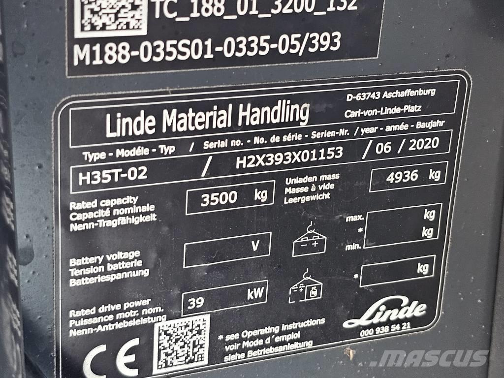 Linde H35T-02 LPG'li forkliftler