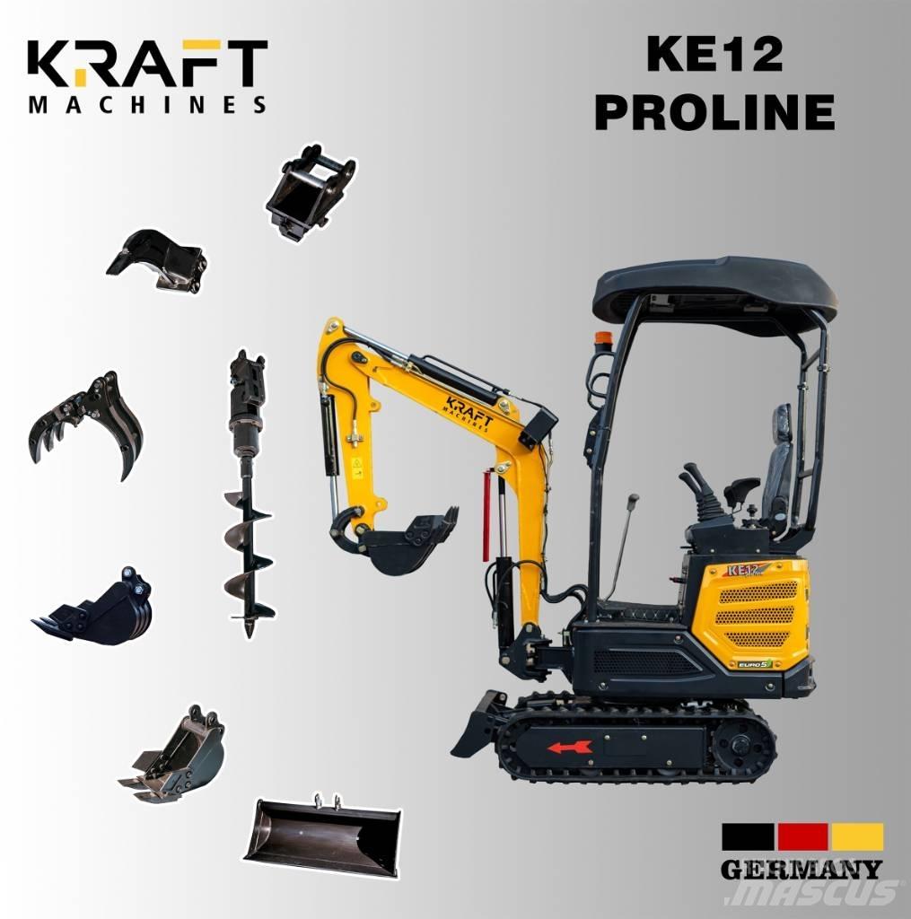 Kraft KE12Proline Mini ekskavatörler, 7 tona dek