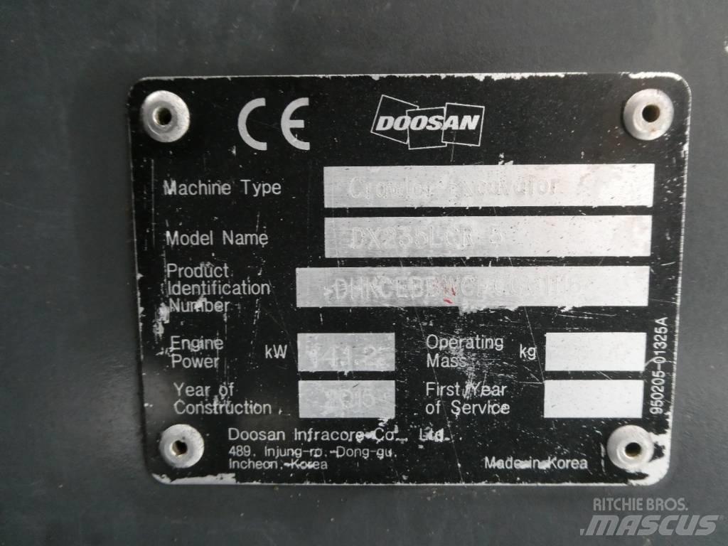 Doosan DX 235 LCR-5 Paletli ekskavatörler