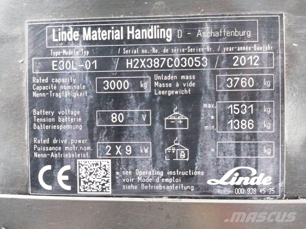 Linde E30L-01 Elektrikli forkliftler
