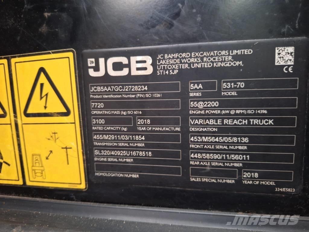 JCB 531-70 Teleskopik yükleyiciler