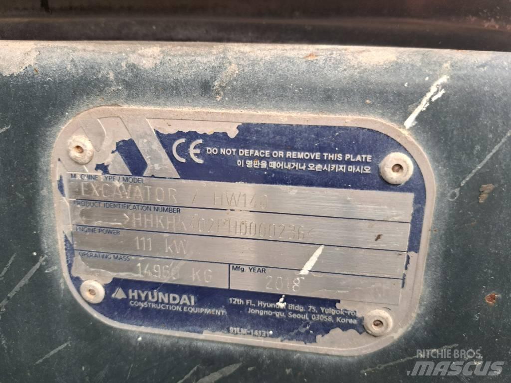 Hyundai HW140 Lastik tekerli ekskavatörler