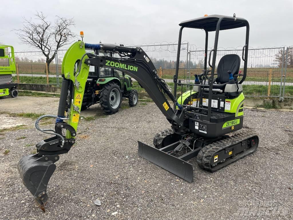 Zoomlion ZE18GU Mini ekskavatörler, 7 tona dek