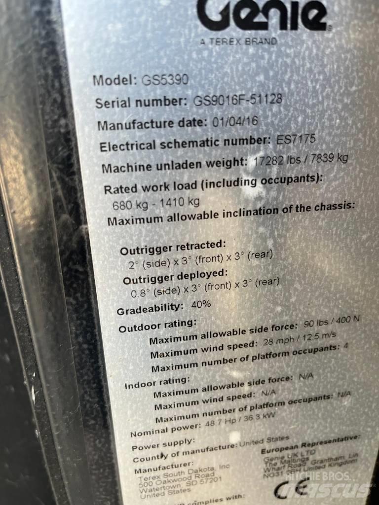 Genie GS 5390 RT Makasli platformlar