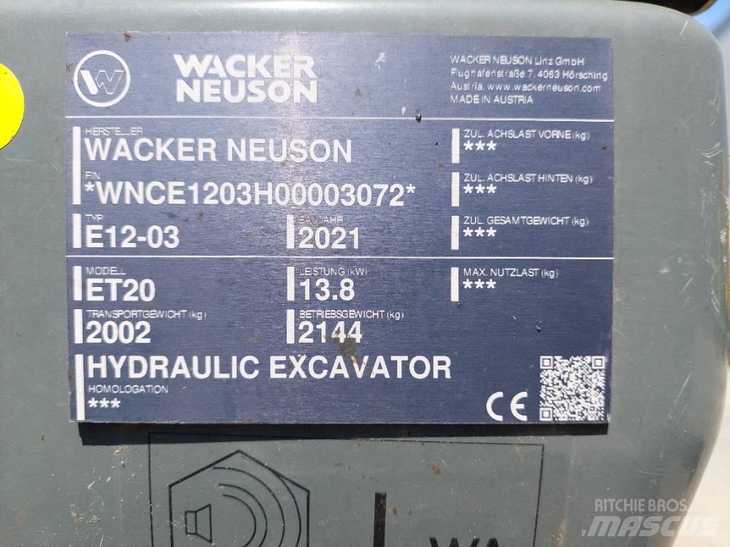 Wacker Neuson ET20 Paletli ekskavatörler