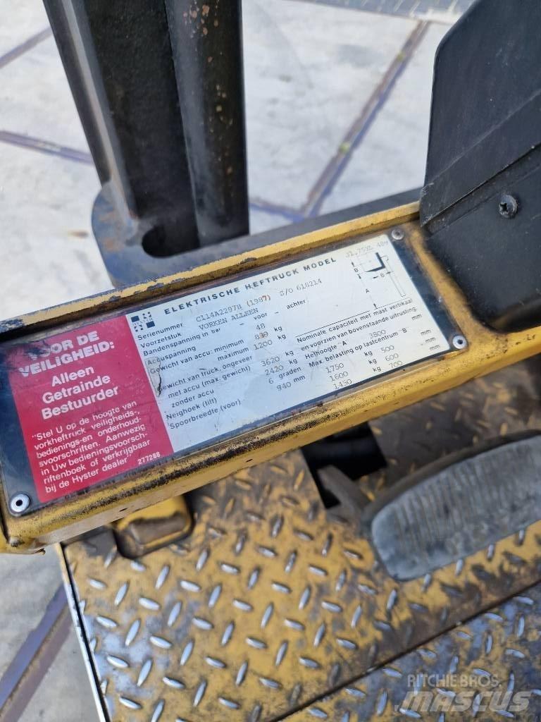 Hyster J 1.75xl Elektrikli forkliftler